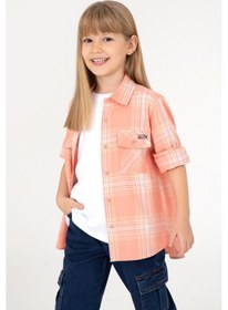 Resim U.s. Polo Assn. Kız Çocuk Turuncu Gömlek Desenli 50297470-vr051 Turuncu 