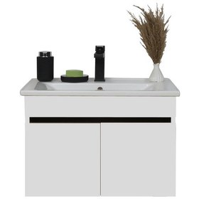 Resim Yıldız Lavabolu Asma Alt Dolap Beyaz 65X44X48 Cm Beyaz 