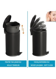 Resim Aqua Bagno Midas Çöp Kovası -pedallı 16 Lt. , Mat Siyah 