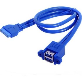 Resim 19 Pin Usb 3.0 Dişi To 2X Usb 3.0 Dişi Panel Tipi Kablo 