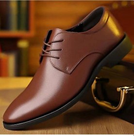 Resim Sones Takım Elbise Groomsmen Erkek Ayakkabı İş Resmi Günlük Deri Ayakkabı Kahverengi 
