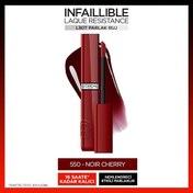 Resim Loreal Paris Infaillible Laque Resistance Likit Parlak Ruj 550 Noir Cherry 