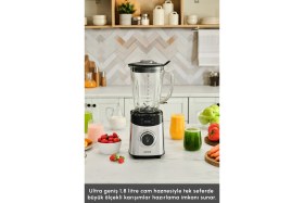 Resim Karaca Inox Paslanmaz Gövde 1,8 Litre 1800W Yüksek Güçlü Buz Kırma Özellikli Dijital Ekranlı Inox Smoothie Blender 