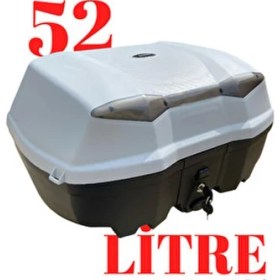 Resim Tien Motor Tien 52 Litre Motosiklet Çantası - Gri - Otomatik Kilit (Sırt Dayama Pedi Dahil) 
