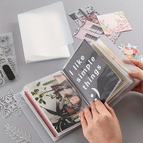 Resim 40/120 Sayfa Büyük Kapasiteli 5 İnç Fotoğraf Albümü - Dayanıklı PP Malzeme, Scrapbooking, Damga & Kalıp Düzenleme için Şeffaf Koruyucu Sayfalarla Su Geçirmez Fermuarlı Bağlayıcı, El İşleri ve Anı Tutma için Mükemmel, Scrapbooking Malzemeleri 