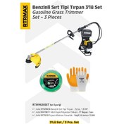 Resim Rtrmax RTM9638 Benzinli Sırt Tipi Tırpan + Tırpan Bıçağı + Misina Başlığı Set 