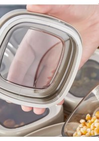 Resim Küçük Boy Hava Kilitli Saklama Kabı 600 Ml - Siyah Kapak Diğer 