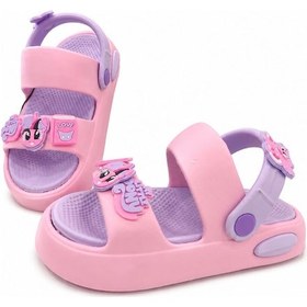 Resim Papucumun Dünyası Çocuk Eva Hafif Günlük Havuz Kumsal Kreş Terlik Sandalet Pembe-li La 