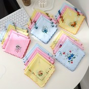 Resim 12'li Kadın Pamuklu Peçeteler, Vintage Çiçek Deseni, Hafif Emici Ter Bezleri, Düğün ve Parti Hediyeleri, Outdoor Spor, Pamuk Malzeme, Yalnızca El Yıkama, Casual Uygun, Dokuma Kumaş, Rastgele Desen Yerleştirme 