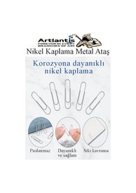 Resim Metal Ataş No 3 28mm 100 Lü 1 Paket Nikel Kaplama Metal Ataç Dayanıklı Paslanmaz 20 Sayfa Kapasiteli Ofis Okul Büro 