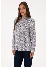 Resim U.s. Polo Assn. Kadın Beyaz Gömlek Desenli 50316415-vr013 Beyaz 