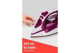Resim Kırmızı Seramik Tabanlı 2200W Buharlı Ütü, Hızlı ve Güçlü Kırışıklık Açıcı 