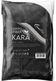 Resim SmartBee Kara Mikrofiber Oto Kurulama Havlusu 60x90cm 500gsm - Siyah 