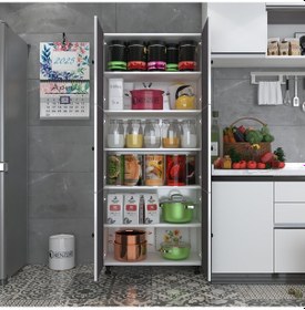 Resim Kenzlife Mutfak Dolabı Tahiri Gribyz 188 80 37 Çok Amaçlı Dolap Arkalıklı 