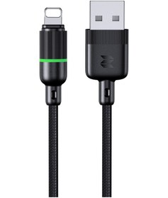 Resim 2.4a Lightning 1 Metre Led Işıklı, Şarj Ve Data Kablosu Siyah Akıllı Otomatik Bağlantı 