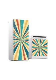 Resim Buzdolabı Ve Bulaşık Makinası Beyaz Eşya Sticker Kaplama Retro 