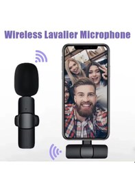 Resim K8 Kablosuz Yaka Mikrofonu Gürültü Engelleyici Apple Uyumlu iPhone Android Canlı Yayın Video Mic 