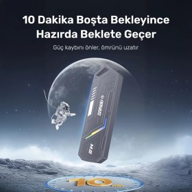 Resim Raxius DK03 Usb-A/type-C Kablolu Rgb 22X80 M.2 Nvme Taşınabilir Harici SSD (Boş Kutu) 