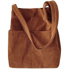 Resim Dancemonkey Büyük Kapasiteli Kadın Kadife Omuz Çantası - Kahverengi Günlük Kullanım Kahverengi 