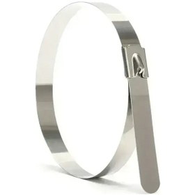 Resim Paslanmaz Çelik Kablo Bağı Cırt Kelepçe 7,9x520 Metalik 304 Kalite Tork 100 'lü Paket 