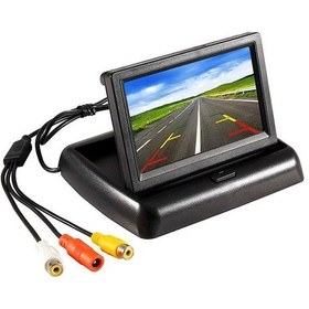 Resim Araç Geri Görüş Monitörü 4.3'' Hd Tft Lcd Katlanabilir Ekran Gece Görüş Destekli Av Girişli Park Kamerası Monitörü 12v Uyumlu 