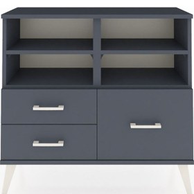 Resim Arges Şifonyer 4 Raflı 3 Çekmeceli 88x30x80 Antrasit-antrasit Antrasit 