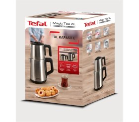 Resim Paslanmaz Çelik Gövdeli 1650W Siyah Çay Makinesi, Hızlı ve Pratik Kullanım 