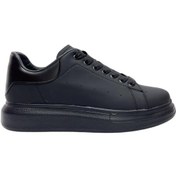 Resim Unisex Yüksek Taban Günlük Spor Sneaker Ayakkabı Siyah-siyah Siyah 