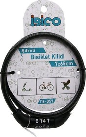 Resim Findit ŞİFRELİ EKO - İNCE BİSİKLET KİLİT ÇELİK TEL SİYAH ŞEFFAF KILIF 7MMX65CM (2818) 