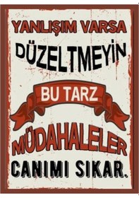 Resim Yanlışım Varsa Düzeltmeyin Ahşap Retro Vintage Poster 