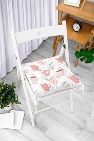 Resim RealHomes Puanlı Zeminde Kahve Kupası Desenli Dijital Baskılı Özel Tasarım Modern Pofidik Sandalye Minderi 