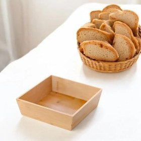 Resim Bambu Lüx Kare Orta Boy Ekmeklik-Meyvelik 19CM, Bambu Ekmeklik Kare Orta Boy 19CM 