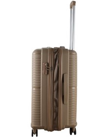 Resim Mçs V379 Aura Y.üretim Pp Valiz 55 Cm + 75 Cm + Makyaj Siyah Set Şampanya 