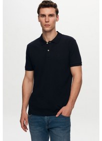 Resim Ds Damat Regular Fit Lacivert Pike Dokulu %100 Pamuk Polo Yaka T- 6HC14ORT51000 