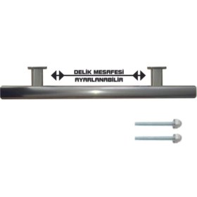 Resim 40 cm Ayarlanabilir Çelik Kapı Kolu, Şık ve Dayanıklı Gümüş Renk Seçeneği 
