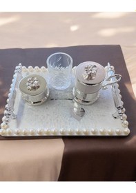 Resim Harper Nişan Kahve Tepsisi Gümüş Gri 