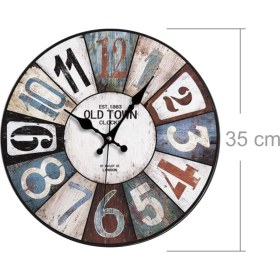 Resim M3 Decorium Yuvarlak Dart Hedef Tahtası Desenli Sessiz Saniye Bombe Camlı Ev Ofis Okul Duvar Saati Büyük 35 cm 