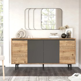 Resim Robin Home Linda Konsol 4 Kapaklı 160 cm Çam Antrasit Gri 