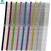 Resim Oitabi İnce/Kaba Köpek ve Kedi Tarama Taranı, Profesyonel Gibi Bakım Yapın, Çamurluklar Sürtünmeyi Önlüyor Ve Saç Dökülmesini Azaltıyor Aluminyom Tutma Kolu ile Paslanmaz Dişlerden Oluşmuş Şık Metal Ağızlıklar. Evcil Hayvan Fırça Seti. 