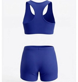 Resim Endeep Kız Çocuk Mavi-beyaz Bustiyer Taytlı İki Parça Yüzücü Mayo Bikini Takımı Beyaz-mavi 
