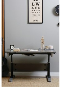 Resim Creo Mobili Yükseklik Ve Eğim Ayarlı, Sirius Premium Plus Bilgisayar Ve Çalışma Masası Seti Antrasit Gri 