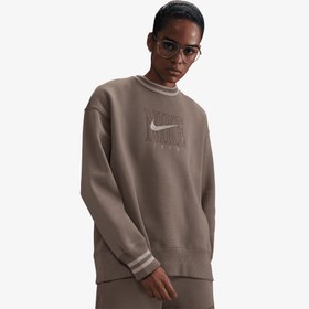 Resim Nike Sportswear Club Fleece Bol Kesimli Kadın Kahverengi Eşofman Üstü 