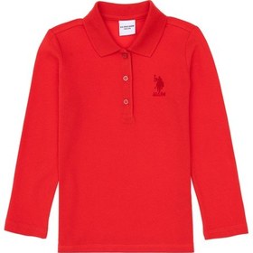 Resim U.S. Polo Assn. Kız Çocuk Kırmızı Polo Yaka Basic Sweatshirt 50316836-VR030 