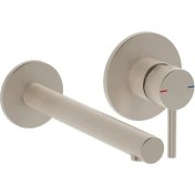 Resim VitrA Origin A4258134 Ankastre Lavabo Bataryası, İki Rozetli, Sıva Üstü, Fırçalı Nikel 