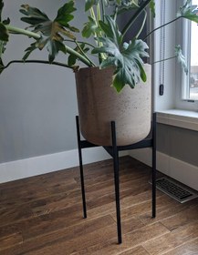 Resim Çiçek Sehpası Metal Saksılık Modeli Çiçeklik Standı Siyah 