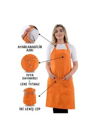 Resim Sevilya Simple Ayar Askılı Mutfak Önlüğü Turuncu 
