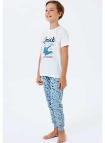 Resim Rolypoly Erkek Çocuk Beyaz Pijama Takım Rp3743-c-v2 