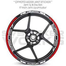 Resim Cfmoto 450sr Sticker Jant İç Yazı Ve Dış Şerit 24'lü Set Sticker Etiket 