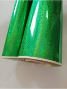 Resim Turcoat Hologram Folyo Yeşil Cam Kırığı Desenli 50 Cm X 2 Mt 