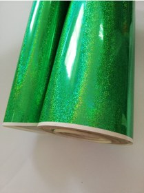 Resim Turcoat Hologram Folyo Yeşil Cam Kırığı Desenli 50 Cm X 2 Mt 